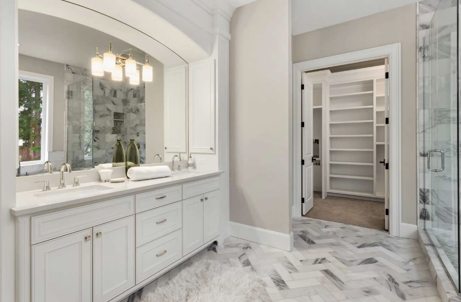 tile flooring in bathroom